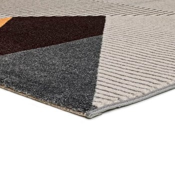 Alfombras 100% Polipropileno HEAT-SET FRISÈ Alfombra geométrica trapecio gris 60x120